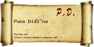 Puns Diána névjegykártya