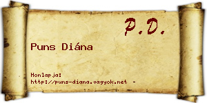 Puns Diána névjegykártya